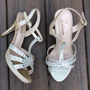 L Lorraine Strappy Glittery Prom Heels